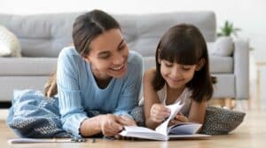 parent teaching child
