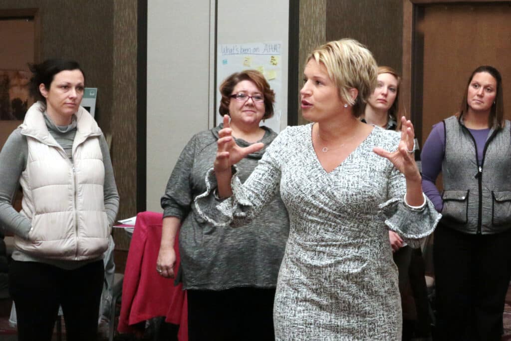 Kim during teacher professional development training or workshop