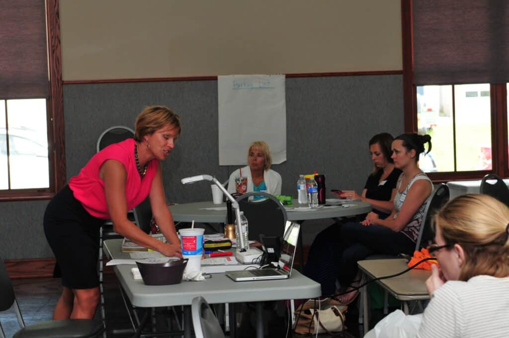 Kim Strobel teaching a teacher workshop