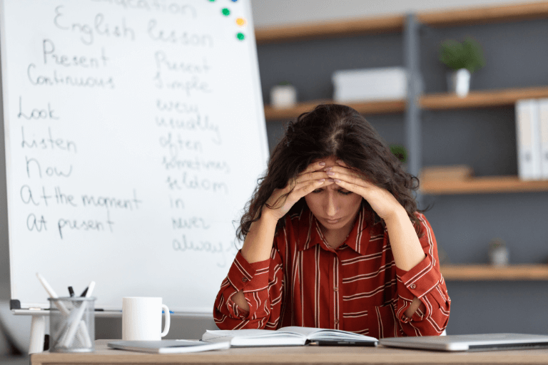 Mental load leads teacher to contemplate.