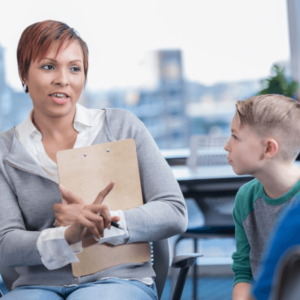 teacher trying to discipline a student