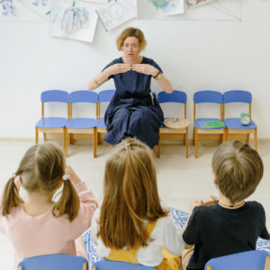 teacher in front of the class