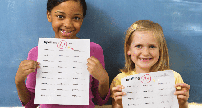 kids with their grades
