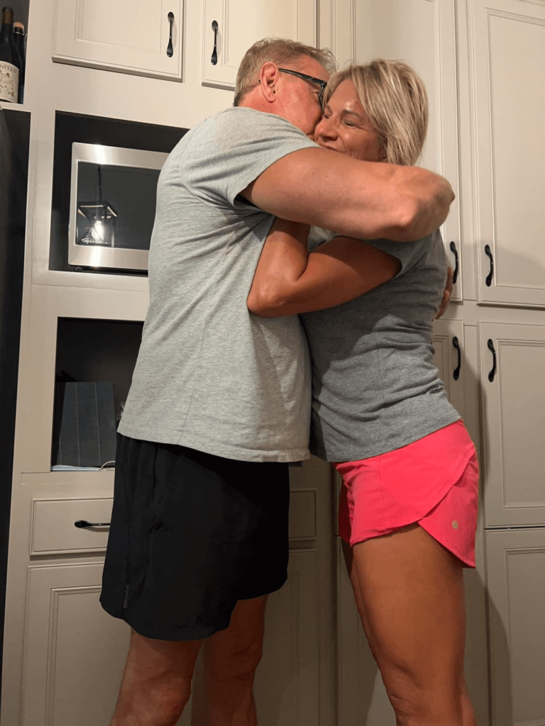 Her husband showing her how he misses her when she's away from home.